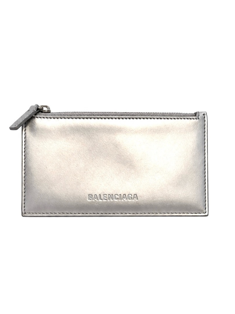 Balenciaga Essential Metallic Silver Long Card Holder